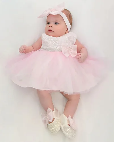 Miniatura 2 de Lilax Vestido de tul de encaje para niña de 3 piezas