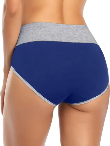 Miniatura 4 de Annenmy Ropa interior de cintura alta para mujer, ropa interior de algodón para mujer, ropa interior con control de abdomen, sin muffins, bragas