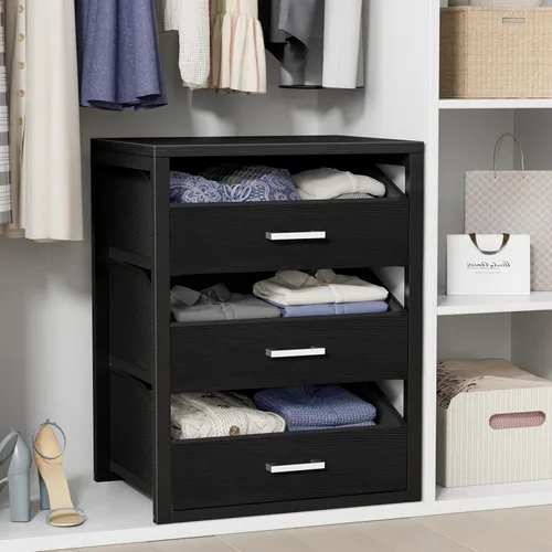 Miniatura 10 de BOLUO Cajones de armario blancos con 3 cajones para organizadores de clóset y almacenamiento de dormitorio dormitorio moderno