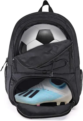 Miniatura 7 de WOLT - Mochila para balón de fútbol juvenil, bolsa deportiva con soporte para balón y compartimento para zapatos, para fútbol, fútbol americano