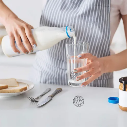 Miniatura 2 de 2 piezas de bolas agitadoras de acero inoxidable con batidor de alambre para mezclar proteínas, para vaso batidor mezclador (diámetro 1.2 pulgadas)