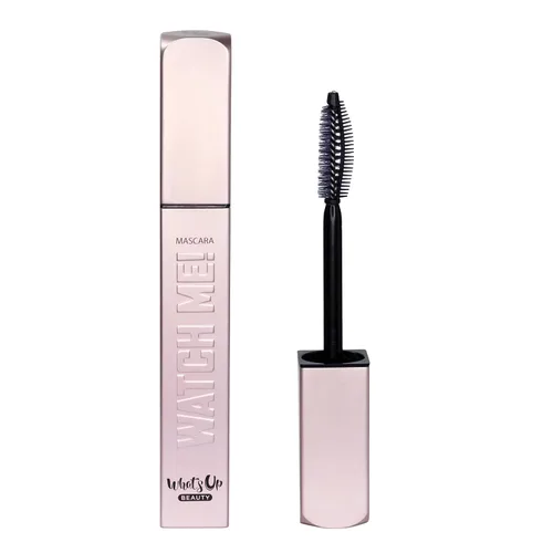 Whats Up Beauty - Watch Me! Máscara voluminizadora y alargadora negra con péptidos + vitamina B5 | Limpia, libre de crueldad, sostenible | Hecho en