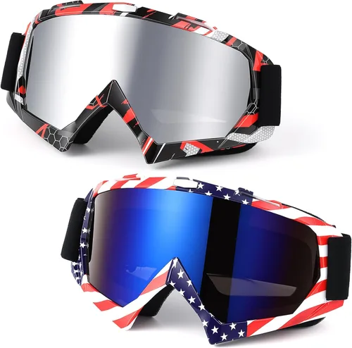 Miniatura 9 de Tallew 4 pares de gafas de motocross para motocicleta, motocross, carreras, ATV, para hombres y mujeres, deportes de potencia y esquí