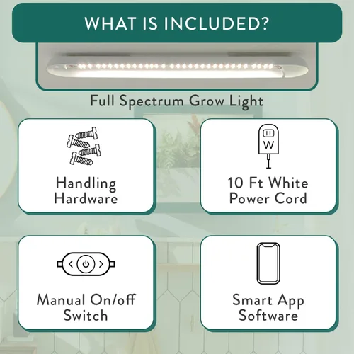 Miniatura 4 de Modern Sprout Smart Growframe - Soporte para plantas montado en la pared con luz LED de cultivo - Control inteligente por aplicación - Marco