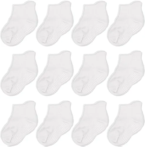 Miniatura 20 de CozyWay Baby & Toddler Socks with Grippers Non Slip Ankle Grip Socks For Boys and Girls - Comfy Soft Cotton - 12 Pack