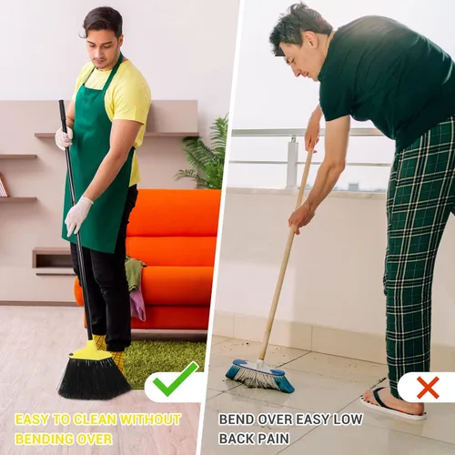 Miniatura 4 de WILLBOND 20 escobas angulares comerciales resistentes para interiores y exteriores, a granel para patio, garaje, vestíbulo, centro comercial, piso