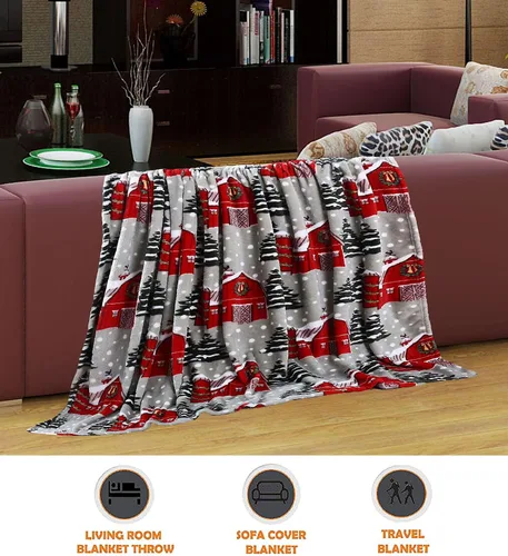 Miniatura 3 de Elegant Comfort Manta de Forro Polar de Terciopelo de Lujo Súper Suave con Estampados Navideños - Decoración del Hogar con Temática Navideña, Manta