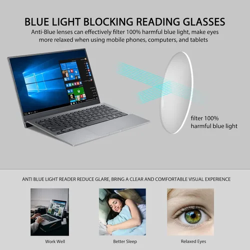 Miniatura 7 de Multifocal Progressive Transition Photochromic Reading Glasses Blue Light Blocking Multifocus Readers Spring Hinge