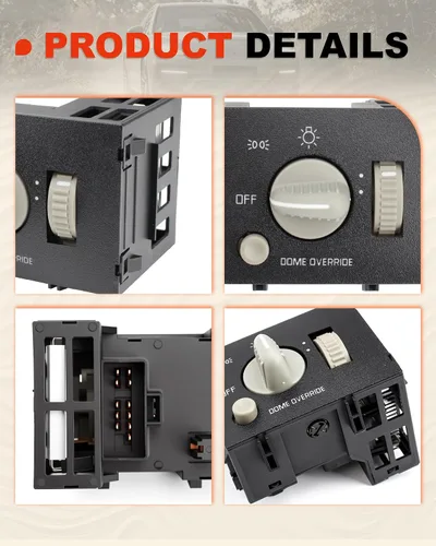 Miniatura 6 de Interruptor de faros compatible con Chevy C1500 K1500, D1523H 1995-1998 - Faro, regulador de panel de instrumentos e interruptor de lámpara