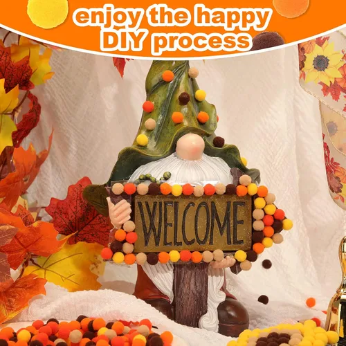 Miniatura 3 de Tegeme 2000 pompones de otoño de 0.39 pulgadas (0.4 in), color naranja y marrón, bolas peludas para manualidades, manualidades, decoración de fiesta