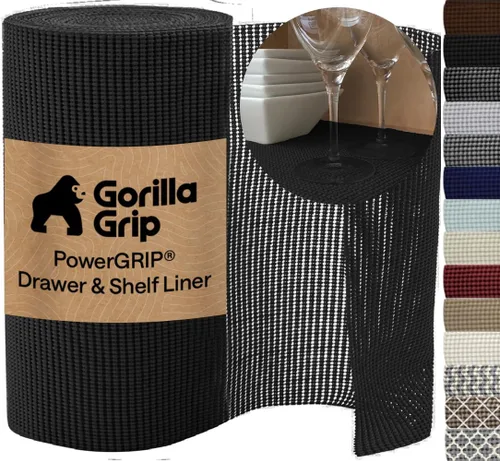 Miniatura 22 de GORILLA GRIP powerGRIP - Forro para estante de cajón y gabinete, agarre grueso y fuerte, forros no adhesivos que protegen armarios de cocina