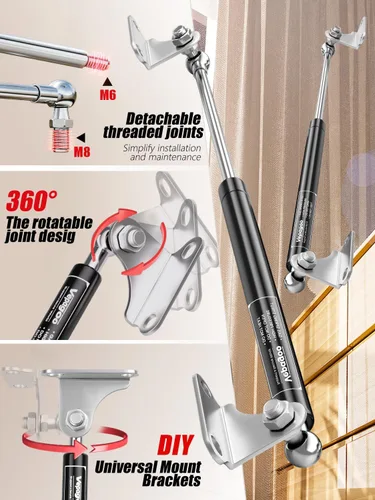 Miniatura 3 de Vepagoo Amortiguadores de Gas de 30 Pulgadas 35Lb/156N con Soportes de Montaje, Soportes de Elevación para Almacenamiento de Cama de RV Remolque