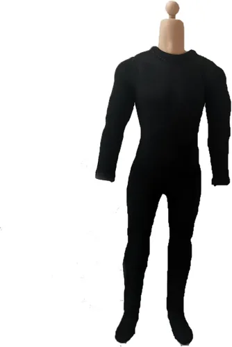 Miniatura 4 de Ropa de figura masculina a escala 1/6, overol de manga larga, overol de tela para figura de acción de 12 pulgadas, ropa de muñeca (negro)