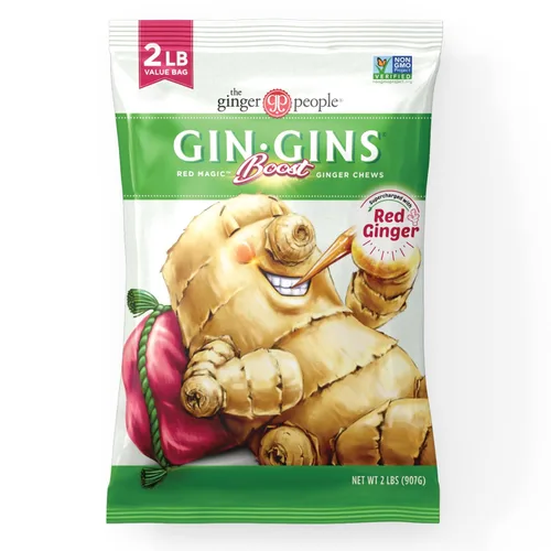 Miniatura 14 de The Ginger People Gin Gins Ginger Gummies - Gomitas dulces de jengibre, antináuseas, 1lb Bolsa