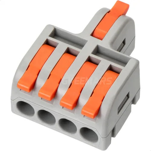 Miniatura 8 de 10 mini conectores de cable eléctrico, empalme de bricolaje en bloques de terminales de conector rápido de 4/6/8/9/10 vías (1 en 3 salidas, PC)