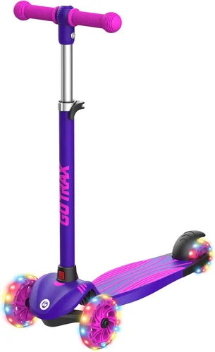 Miniatura 8 de Gotrax KS1 Patinete Infantil de Impulso, Ruedas con Luces LED y 3 Manillares de Altura Ajustable, Dirección por Inclinación y Plataforma