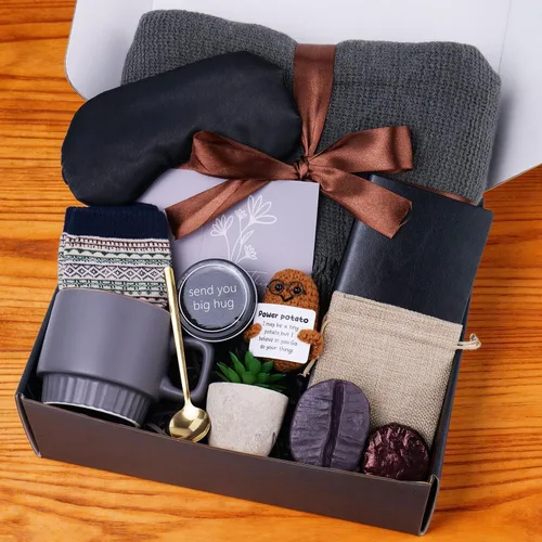 Cestas de regalo para hombres y mujeres, regalos para recuperarse después de la cirugía, paquete de cuidado personal para hombres, pensando en ti se