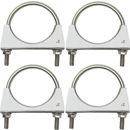 Miniatura 9 de Abrazadera de escape de acero inoxidable 304 con pernos en U de 1.25 pulgadas, abrazaderas de tubo de 1.25 pulgadas de ancho, abrazadera de escape