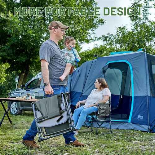 Miniatura 4 de Timber Ridge Silla de Director de Camping de Aluminio con Bolsillo de Mesa Lateral, Silla Plegable Portátil, Silla de Jardín Resistente para Viaje