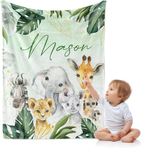 Miniatura 23 de J&SBGFT Manta de bebé personalizada para niños, personalizada con nombre, manta de recepción para niños pequeños, niños, cuna, cochecito, decoración