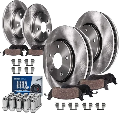 Miniatura 14 de Detroit Axle - Kit de frenos para Hyundai Santa Fe 2017-2018, Santa Fe XL 2017-2019, Rotores de freno de disco Pastillas de freno de cerámica