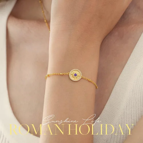 Miniatura 2 de CDE Pulseras de sol para mujer, plata de ley 925, ajustable, chapada en oro de 14 quilates, cumpleaños, aniversario, Navidad, regalos para mujeres