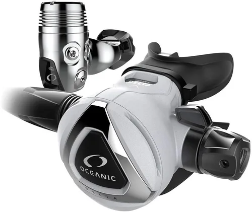 Miniatura 4 de OCEANIC Delta 5 (2da etapa) + EDX (1ª etapa) Regulador de respiración para buceo Fuerte rendimiento en agua fría Disponible en versión Yugo