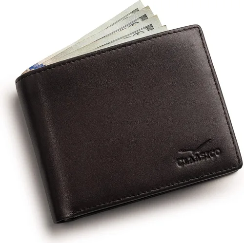 Miniatura 3 de Cartera para hombre, billetera RFID delgada de piel auténtica, regalo para hombres empaquetado en una elegante caja de regalo
