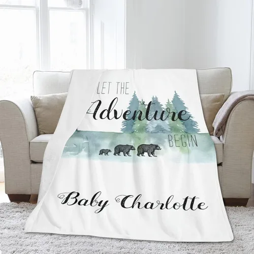 Miniatura 4 de Manta de bebé personalizada para niños y niñas, manta de bebé personalizada con nombre, regalos personalizados para baby shower, mantas recibidoras