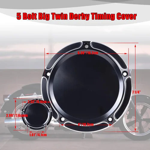 Miniatura 3 de Goldfire Tapa de distribuidor de 5 agujeros Derby y cubiertas de puntos para Harley 1999-2014 Big Twin Cam Touring Road King Electra Glide FLHR FLHX