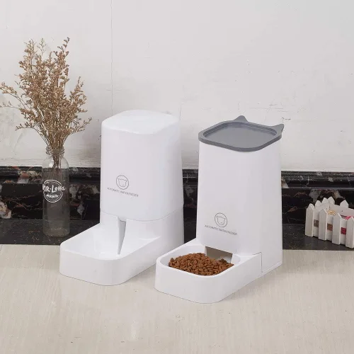 Miniatura 6 de XhuangTech Juego de alimentador automático, dispensador de agua de 1 galón y alimentador de alimentos para mascotas de 4.6 lbs, bebedero y comedero