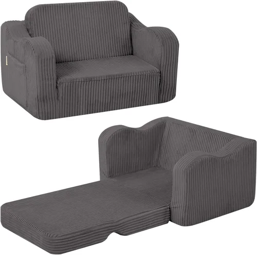 Miniatura 15 de MeMoreCool Silla Infantil 2 en 1, Sofá Cama Plegable para Niños, Beige (Edades 1-3) – Silla de Terciopelo que se Extiende a Sofá-Cama Espuma