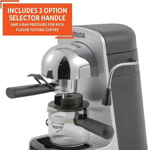 Miniatura 5 de IMUSA Cafetera eléctrica para Espresso y Cappuccino Bistro de 4 tazas, plateado