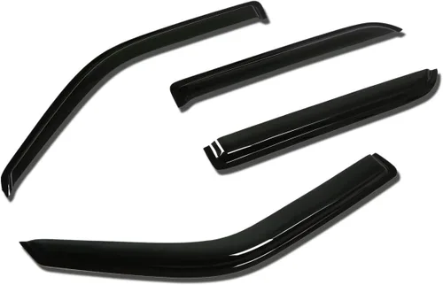 DNA Motoring WVS-039 - Juego de 4 protectores de lluvia para ventana con cinta adhesiva compatibles con F150 Super Crew 2001-2003, deflector de
