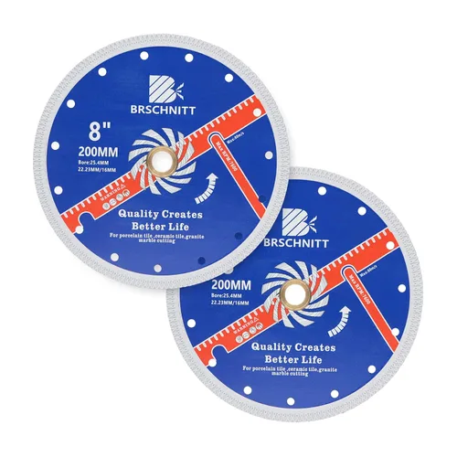 Miniatura 26 de Hoja de sierra de porcelana de diamante superfina con dientes en X, 2 piezas de 3 pulgadas (2.953 in) x eje de 3/8 pulgadas (0.394 in), disco