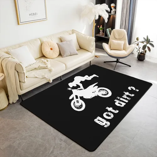 Alfombra de motocross de 3 x 5 pies, alfombra para deportes extremos, sala de estar, dormitorio, decoración de motocicleta, alfombra antideslizante