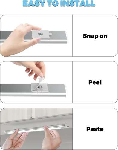 Miniatura 6 de ASOKO Luces Bajo Gabinete con Sensor de Movimiento USB-C Recargables Luces LED para Armario Operadas por Batería Tira de Luz Magnética Inalámbrica