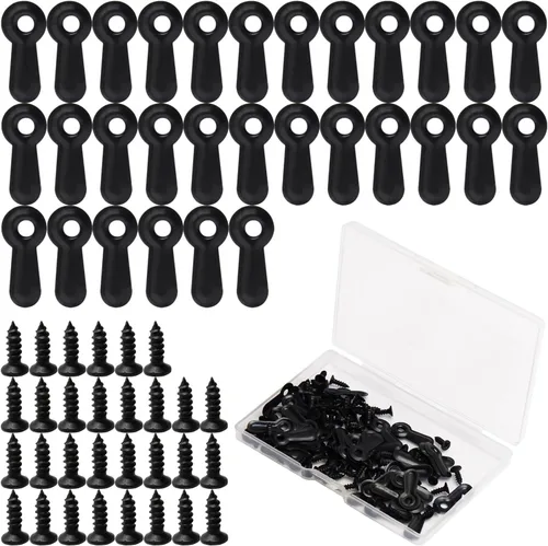 Miniatura 21 de MroMax 20 piezas de marcos de fotos, botones de giro, clips de plástico para marco de fotos con tornillos, piezas para colgar imágenes, fotos