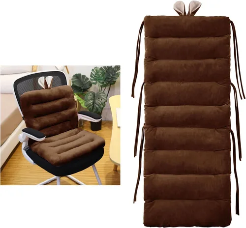 Miniatura 10 de ELFJOY Cojín para Silla de Oficina 85cm Cojín para Silla de Oficina Cojín de Asiento con Soporte Lumbar Cojín para Silla de Descanso con Banda