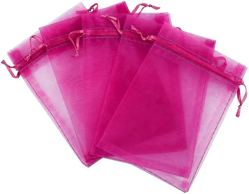 Miniatura 20 de Boshen 100/200 bolsas de organza transparentes para regalos y dulces, bolsas de malla para joyas con cordón al por mayor para detalles de bodas