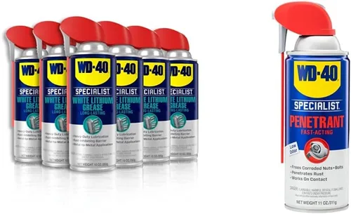 Miniatura 11 de WD-40 Specialist Spray de Grasa de Litio Blanco con Smart Straw que Pulveriza de 2 Formas, 10 OZ [Paquete de 6] & WD-40 Specialist Lubricante