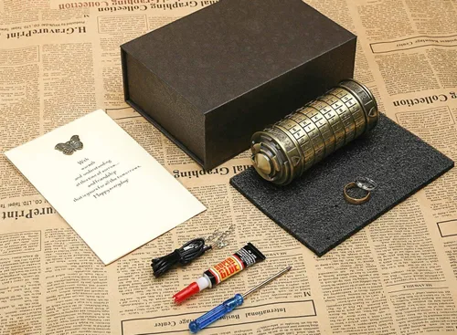 Miniatura 5 de Cryptex Da Vinci - Caja de rompecabezas de dinero para dinero en efectivo, cajas de rompecabezas con compartimentos ocultos, regalo para el día