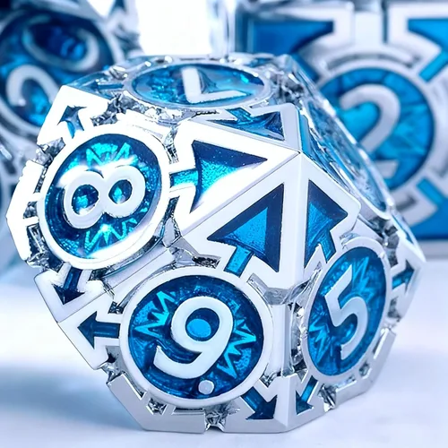 Miniatura 5 de RULE DICE DND - Juego de dados de metal, dados de D&D Dungeons and Dragons, juego de dados D y D grandes pesados de 7 dados de metal, RPG MTG, juego