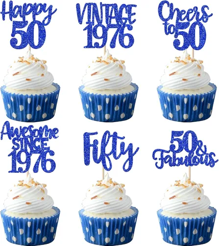 Miniatura 83 de Rsstarxi Paquete de 24 adornos para cupcakes vintage 2019 con purpurina negra para 5º cumpleaños, saludos a 5, cinco, 5, 5 fabulosos para cupcakes