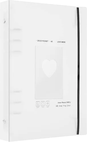 Kpop - Carpeta para tarjetas fotográficas, tamaño A5, con 6 páginas protectoras de tarjetas de anillo, carpeta pequeña para álbumes de tarjetas de