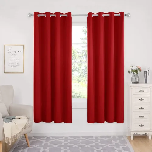 Miniatura 97 de Deconovo Cortinas opacas 100% con forro negro, cortinas con ojales aisladas térmicamente que reducen el ruido, doble capa para oscurecer