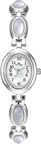 Miniatura 17 de CARLIEN Reloj de pulsera de cuarzo ovalado para mujer, de lujo, delicado, dorado, plateado, perla y números arábigos, fácil de leer, resistente al