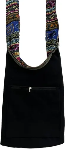 Miniatura 11 de KARRESLY - Bolso bandolera de algodón bohemio, estilo hippie, hecho a mano