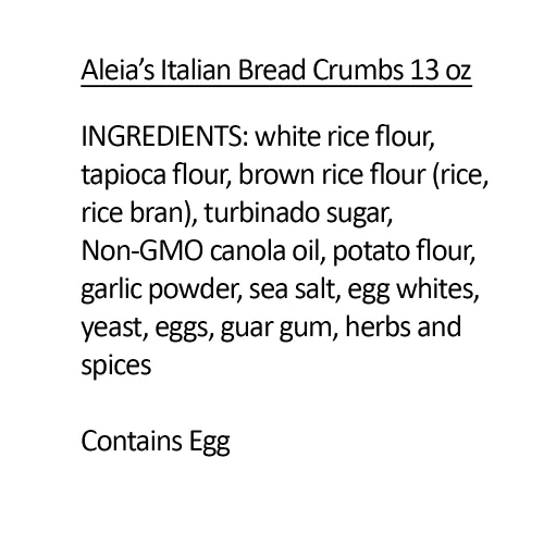 Miniatura 3 de Aleia's - Pan rallado italiano sin gluten, 13 onzas (paquete de 2), empanado para pollo, albóndigas y más, sin OMG, sin lácteos, bajo en sodio