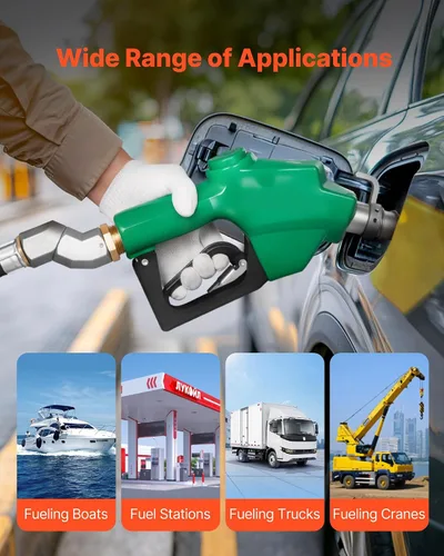 Miniatura 6 de VEVOR - Boquilla de combustible automática de 1 pulgada NPT, tasa de flujo máxima de 21.6 GPM, boquilla de bomba de gasolina diesel con apagado